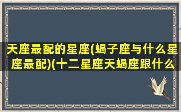 天座最配的星座(蝎子座与什么星座最配)(十二星座天蝎座跟什么星座最匹配)