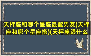 天枰座和哪个星座最配男友(天枰座和哪个星座搭)(天枰座跟什么星座绝配)