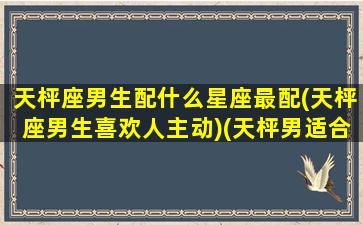 天枰座男生配什么星座最配(天枰座男生喜欢人主动)(天枰男适合哪个星座)