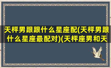 天枰男跟跟什么星座配(天枰男跟什么星座最配对)(天枰座男和天蝎座女配吗)