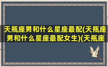 天瓶座男和什么星座最配(天瓶座男和什么星座最配女生)(天瓶座男生和天瓶座的女生)