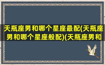 天瓶座男和哪个星座最配(天瓶座男和哪个星座般配)(天瓶座男和什么最配)