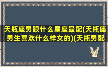 天瓶座男跟什么星座最配(天瓶座男生喜欢什么样女的)(天瓶男配对什么星座)