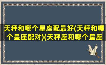 天秤和哪个星座配最好(天秤和哪个星座配对)(天秤座和哪个星座比较合适)