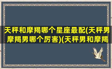 天秤和摩羯哪个星座最配(天秤男摩羯男哪个厉害)(天秤男和摩羯男配对)