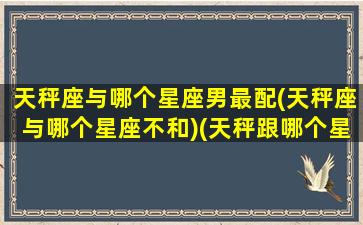 天秤座与哪个星座男最配(天秤座与哪个星座不和)(天秤跟哪个星座最不合)