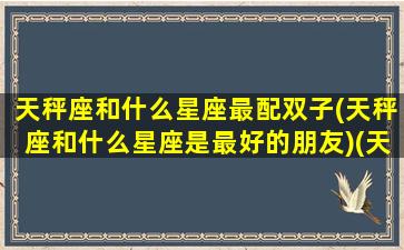 天秤座和什么星座最配双子(天秤座和什么星座是最好的朋友)(天秤座和什么星座比较合适)