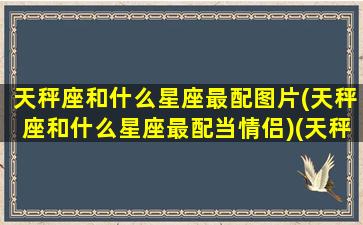 天秤座和什么星座最配图片(天秤座和什么星座最配当情侣)(天秤座和什么星座最配排行榜)