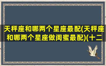 天秤座和哪两个星座最配(天秤座和哪两个星座做闺蜜最配)(十二星座天秤座的和哪个座是最好的闺蜜)
