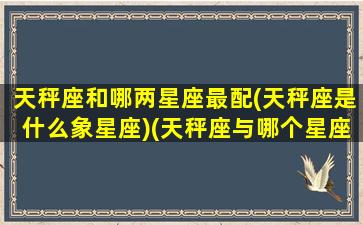 天秤座和哪两星座最配(天秤座是什么象星座)(天秤座与哪个星座最相配)