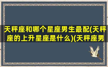 天秤座和哪个星座男生最配(天秤座的上升星座是什么)(天秤座男与什么星座最配对)