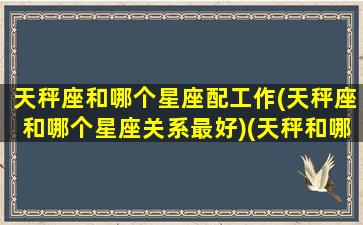 天秤座和哪个星座配工作(天秤座和哪个星座关系最好)(天秤和哪个星座搭配)