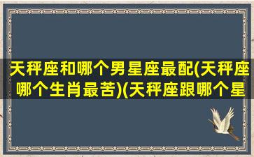 天秤座和哪个男星座最配(天秤座哪个生肖最苦)(天秤座跟哪个星座合适)