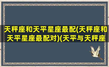 天秤座和天平星座最配(天秤座和天平星座最配对)(天平与天秤座)