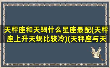 天秤座和天蝎什么星座最配(天秤座上升天蝎比较冷)(天秤座与天蝎座适合一起合作吗)