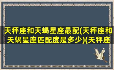 天秤座和天蝎星座最配(天秤座和天蝎星座匹配度是多少)(天秤座和天蝎星座配吗)