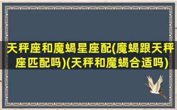 天秤座和魔蝎星座配(魔蝎跟天秤座匹配吗)(天秤和魔蝎合适吗)