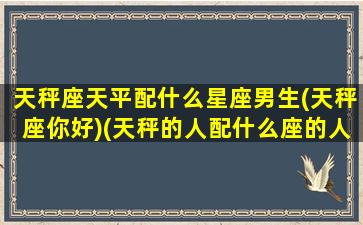 天秤座天平配什么星座男生(天秤座你好)(天秤的人配什么座的人)