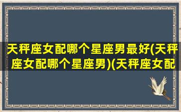 天秤座女配哪个星座男最好(天秤座女配哪个星座男)(天秤座女配什么座的男生)