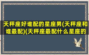 天秤座好谁配的星座男(天秤座和谁最配)(天秤座最配什么星座的男生)