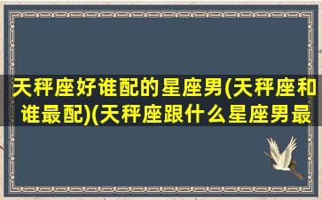 天秤座好谁配的星座男(天秤座和谁最配)(天秤座跟什么星座男最配)