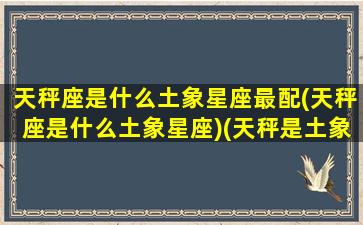 天秤座是什么土象星座最配(天秤座是什么土象星座)(天秤是土象嘛)