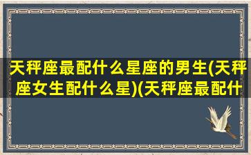 天秤座最配什么星座的男生(天秤座女生配什么星)(天秤座最配什么男明星)