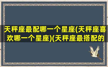 天秤座最配哪一个星座(天秤座喜欢哪一个星座)(天秤座最搭配的星座是什么星座)