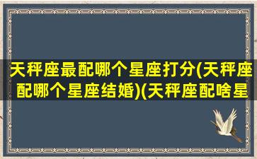 天秤座最配哪个星座打分(天秤座配哪个星座结婚)(天秤座配啥星座最好)