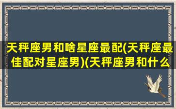 天秤座男和啥星座最配(天秤座最佳配对星座男)(天秤座男和什么星座配对)