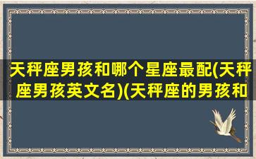 天秤座男孩和哪个星座最配(天秤座男孩英文名)(天秤座的男孩和什么星座的人配)