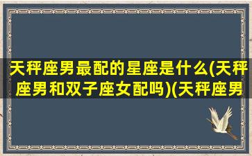 天秤座男最配的星座是什么(天秤座男和双子座女配吗)(天秤座男和哪个星座最搭配)