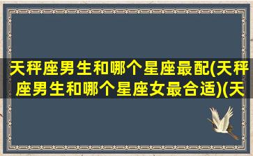 天秤座男生和哪个星座最配(天秤座男生和哪个星座女最合适)(天秤座男和哪个星座最搭配)