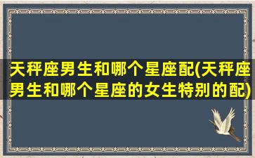 天秤座男生和哪个星座配(天秤座男生和哪个星座的女生特别的配)(天秤座男生跟哪个星座最配)