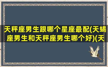 天秤座男生跟哪个星座最配(天蝎座男生和天秤座男生哪个好)(天秤座男生性格和天蝎座的女孩子)