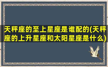 天秤座的至上星座是谁配的(天秤座的上升星座和太阳星座是什么)(天秤座的上升星座是哪个星座)