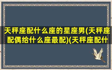 天秤座配什么座的星座男(天秤座配偶给什么座最配)(天秤座配什么样的男人)