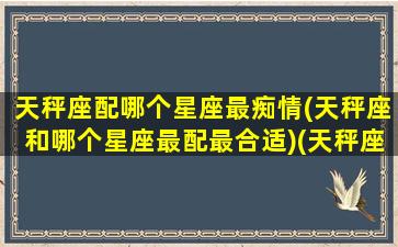 天秤座配哪个星座最痴情(天秤座和哪个星座最配最合适)(天秤座应该和什么星座爱情配对)