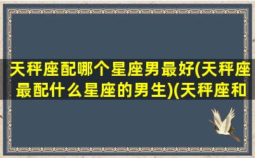 天秤座配哪个星座男最好(天秤座最配什么星座的男生)(天秤座和什么星座男的最配)