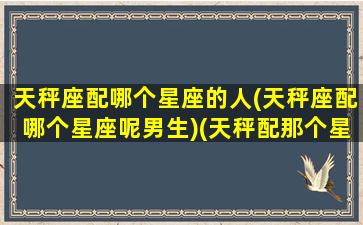 天秤座配哪个星座的人(天秤座配哪个星座呢男生)(天秤配那个星座)