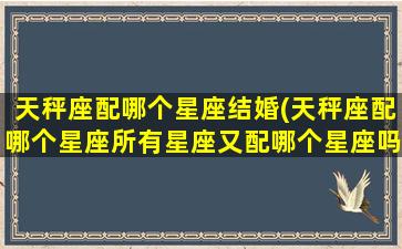 天秤座配哪个星座结婚(天秤座配哪个星座所有星座又配哪个星座吗)(天秤座跟哪个星座结婚最好)