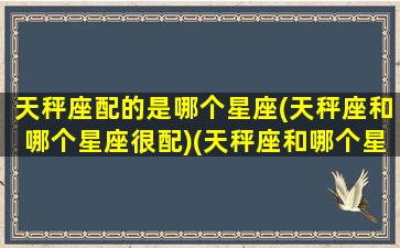 天秤座配的是哪个星座(天秤座和哪个星座很配)(天秤座和哪个星座般配度最高)