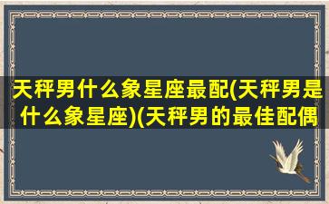 天秤男什么象星座最配(天秤男是什么象星座)(天秤男的最佳配偶星座)