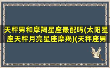 天秤男和摩羯星座最配吗(太阳星座天秤月亮星座摩羯)(天秤座男和摩羯男合适吗)