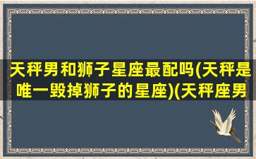 天秤男和狮子星座最配吗(天秤是唯一毁掉狮子的星座)(天秤座男和狮子座配对指数)