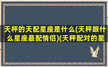 天秤的天配星座是什么(天秤跟什么星座最配情侣)(天秤配对的星座是什么星座)