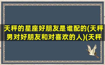 天秤的星座好朋友是谁配的(天秤男对好朋友和对喜欢的人)(天秤男和什么星座做朋友最好)