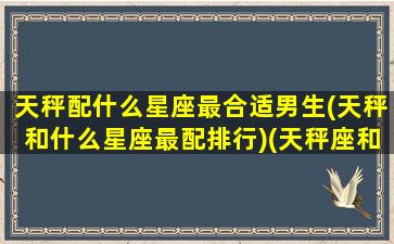 天秤配什么星座最合适男生(天秤和什么星座最配排行)(天秤座和什么星座的男生最合适)