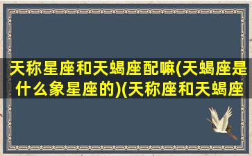 天称星座和天蝎座配嘛(天蝎座是什么象星座的)(天称座和天蝎座是克星吗)