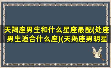 天羯座男生和什么星座最配(处座男生适合什么座)(天羯座男明星)